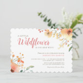 Invitation baby shower d'aquarelle de petit fleur sauvage (Debout devant)