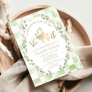 Invitation Baby shower d'aquarelle de petite oie