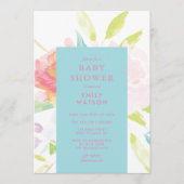 Invitation Baby shower d'aquarelle de printemps moderne (Devant)