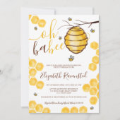 Invitation Baby shower d'aquarelle de ruche de l'abeille mign (Devant)