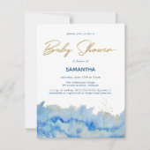 Invitation Baby shower d'aquarelle d'élégance côtière (Devant)