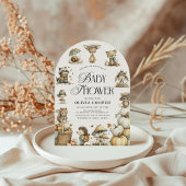 Invitation Baby shower d'aquarelle des animaux de la forêt