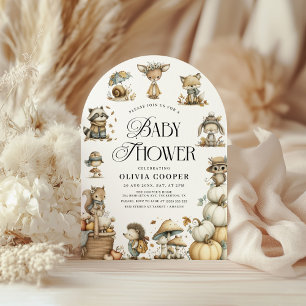 Invitation Baby shower d'aquarelle des animaux de la forêt