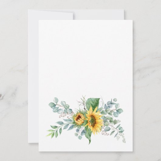 Invitation Baby shower d'aquarelle des tournesols Eucalyptus (Dos)