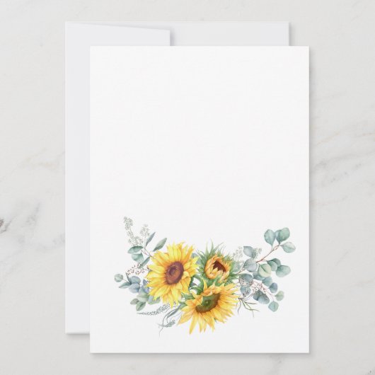 Invitation Baby shower d'aquarelle des tournesols Eucalyptus (Dos)
