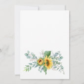 Invitation Baby shower d'aquarelle des tournesols Eucalyptus (Dos)