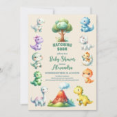 Invitation Baby shower d'aquarelle Dinosaur Oeuf Cute (Devant)