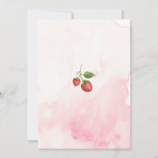 Invitation Baby shower d'aquarelle douce aux fraises Berry (Dos)