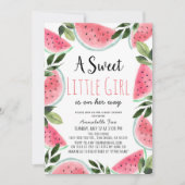 Invitation Baby shower d'aquarelle douce Watermelon (Devant)