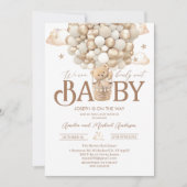 Invitation Baby shower d'aquarelle d'ours en peluche moderne (Devant)