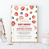 Invitation Baby shower d'aquarelle doux Berry été
