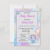 Invitation Baby shower d'aquarelle Eléphant mignon (Devant)