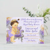 Invitation Baby shower d'aquarelle en argent Lavender (Debout devant)