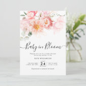 Invitation baby shower d'aquarelle en fleur (Debout devant)