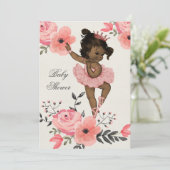 Invitation Baby shower d'aquarelle ethnique Ballerina (Debout devant)