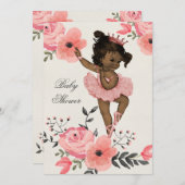 Invitation Baby shower d'aquarelle ethnique Ballerina (Devant / Derrière)