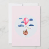 Invitation Baby shower d'aquarelle fille mignonne (Dos)