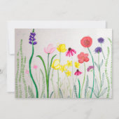 Invitation Baby shower d'aquarelle fleur sauvage (Dos)