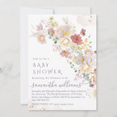 Invitation Baby shower d'aquarelle Fleur sauvage de printemps (Devant)
