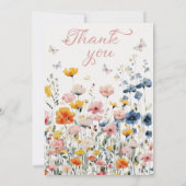 Invitation Baby shower d'aquarelle Fleur sauvage rustique (Dos)