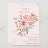 Invitation Baby shower d'aquarelle fleurie de la chute Boho (Devant)