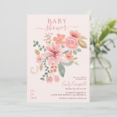 Invitation Baby shower d'aquarelle fleurie de la chute Boho (Debout devant)