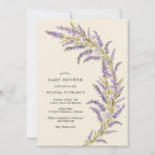 Invitation Baby shower d'aquarelle fleurie Lavender Fall (Devant)