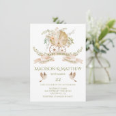 Invitation Baby shower d'aquarelle Floral Baby Carriage (Debout devant)