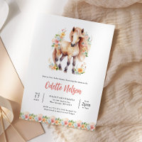 Baby shower d'aquarelle Floral Horse