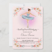 Invitation Baby shower d'aquarelle floral Twirling (Devant)