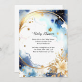 Invitation Baby shower d'aquarelle florale (Devant / Derrière)