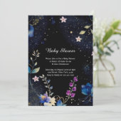 Invitation Baby shower d'aquarelle florale (Debout devant)