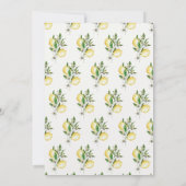 Invitation Baby shower d'aquarelle florale Citrus Lemon (Dos)