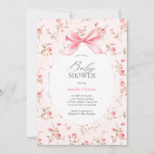 Invitation Baby shower d'aquarelle florale Coquette (Devant)
