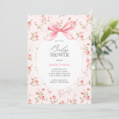 Invitation Baby shower d'aquarelle florale Coquette (Debout devant)