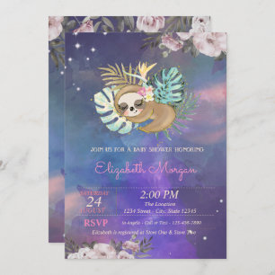 Invitation Baby shower d'aquarelle Florale de la fentes couch