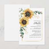 Invitation Baby shower d'aquarelle florale de tournesol (Devant / Derrière)
