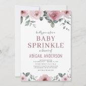 Invitation Baby shower d'aquarelle florale Dusty Rose Mauve (Devant)