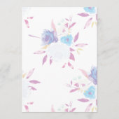Invitation Baby shower d'aquarelle florale moderne violet (Dos)