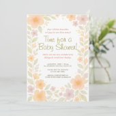 Invitation Baby shower d'aquarelle florale Pastel Whimsical (Debout devant)
