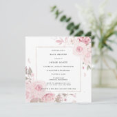 Invitation Baby shower d'aquarelle florale rose (Debout devant)