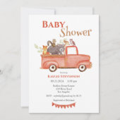 Invitation Baby shower d'aquarelle Forest Friends (Devant)