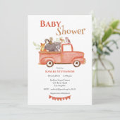 Invitation Baby shower d'aquarelle Forest Friends (Debout devant)