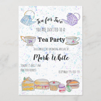 Invitation Baby shower d'aquarelle (garçon)