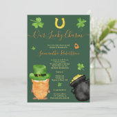 Invitation Baby shower d'aquarelle Green St Patrick par la po (Debout devant)