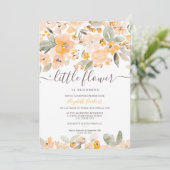 Invitation Baby shower d'aquarelle jaune orangé (Debout devant)