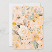 Invitation Baby shower d'aquarelle jaune orangé (Dos)