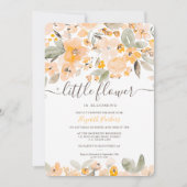 Invitation Baby shower d'aquarelle jaune orangé (Devant)