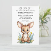 Invitation Baby shower d'aquarelle Joy Cute Kangaroo (Debout devant)