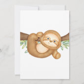 Invitation Baby shower d'aquarelle Jungle Sloth Green (Dos)
